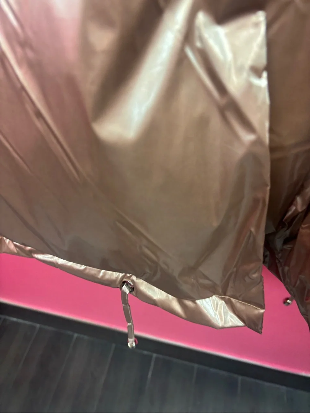 Metallic Rose Gold Puffer Jacket - Women